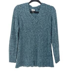 Motherhood Maternity Jade Blue Knit Sweater Pullover Size M